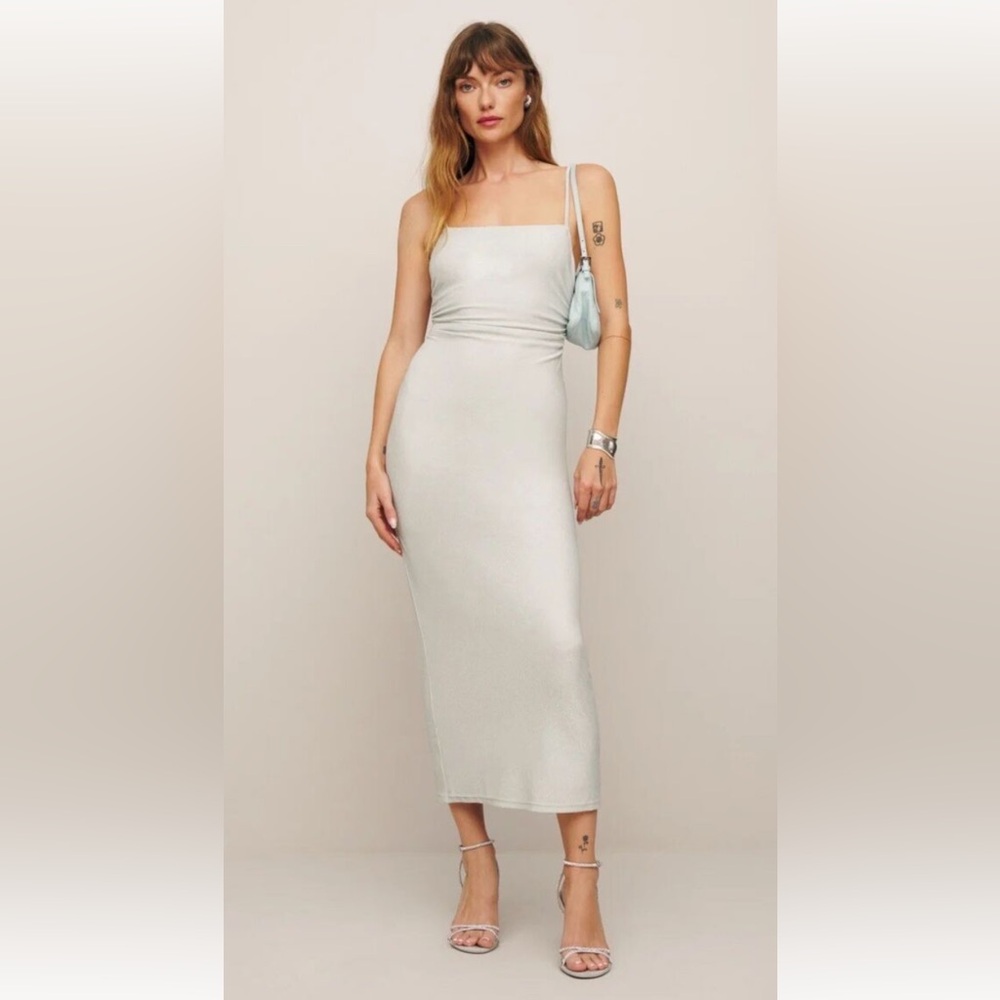 NWT SMALL SILVER REFORMATION BRESLIN DRESS